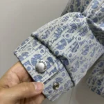 Dior Women DiorAlps Belted Puffer Jacket Blue and White Dior Oblique Quilted Technical Taffeta