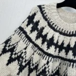 Dior Women DiorAlps Sweater Beige and Black Alpaca Wool and Cotton Knit