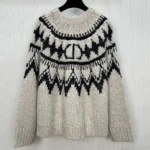 Dior Women DiorAlps Sweater Beige and Black Alpaca Wool and Cotton Knit