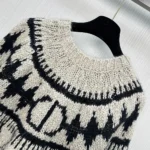 Dior Women DiorAlps Sweater Beige and Black Alpaca Wool and Cotton Knit
