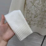 Dior Women Embroidered Sweater Ecru Cashmere Knit with Gold-Tone Dioresque Stella Motif