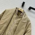 Dior Women Jacket with Scarf Collar Beige Padded Silk Faille 617C46A6540