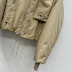 Dior Women Jacket with Scarf Collar Beige Padded Silk Faille 617C46A6540