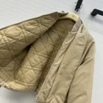 Dior Women Jacket with Scarf Collar Beige Padded Silk Faille 617C46A6540