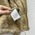 Dior Women Jacket with Scarf Collar Beige Padded Silk Faille 617C46A6540