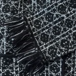 Dior Women Macrocannage Regular-Fit Jacket Black and White Cotton-Blend Tweed Knit