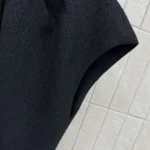 Dior Women Mid-Length Belted Dress Black Virgin Wool-Cotton-Blend Bouclé