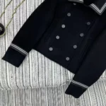 Dior Women Peacoat Black Double-Sided Virgin Wool-Angora-Blend Felt