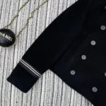 Dior Women Peacoat Black Double-Sided Virgin Wool-Angora-Blend Felt