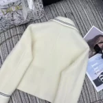 Dior Women Peacoat Ecru Double-Sided Virgin Wool-Angora-Blend Felt