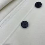 Dior Women Peacoat Ecru Double-Sided Virgin Wool-Angora-Blend Felt