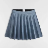 Dior Women Pleated Miniskirt Blue Virgin Wool Tweed 621J18A1186