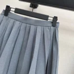 Dior Women Pleated Miniskirt Blue Virgin Wool Tweed 621J18A1186