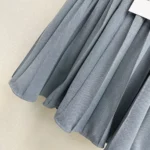 Dior Women Pleated Miniskirt Blue Virgin Wool Tweed 621J18A1186