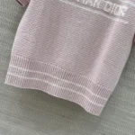 Dior Women Short-Sleeved Sweater Pink Virgin Wool-Cashmere Knit