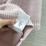 Dior Women Short-Sleeved Sweater Pink Virgin Wool-Cashmere Knit