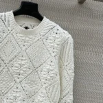 Dior Women Sweater White Openwork Cotton Knit 614S04A7085