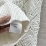 Dior Women Sweater White Openwork Cotton Knit 614S04A7085
