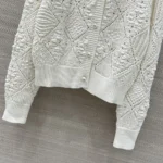 Dior Women Twinset White Openwork Cotton Knit 614W02A7085