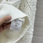 Dior Women Twinset White Openwork Cotton Knit 614W02A7085