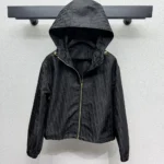 Dior Women Zipped Cropped Jacket Navy Blue Dior Oblique Technical Taffeta