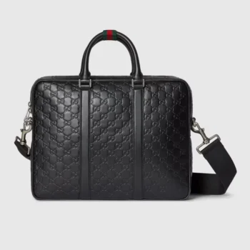 Gucci Men GG Emblem Large Briefcase-Black 850222AAFOM