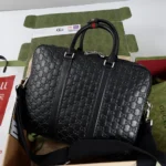 Gucci Men GG Emblem Large Briefcase-Black 850222AAFOM