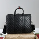 Gucci Men GG Emblem Large Briefcase-Black 850222AAFOM