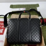 Gucci Men GG Emblem Large Briefcase-Black 850222AAFOM