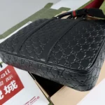 Gucci Men GG Emblem Large Briefcase-Black 850222AAFOM