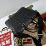 Gucci Men GG Emblem Large Briefcase-Black 850222AAFOM