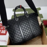 Gucci Men GG Emblem Large Briefcase-Black 850222AAFOM