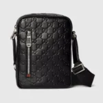 Gucci Men GG Emblem Small Crossbody Bag-Black 850238AAFOM