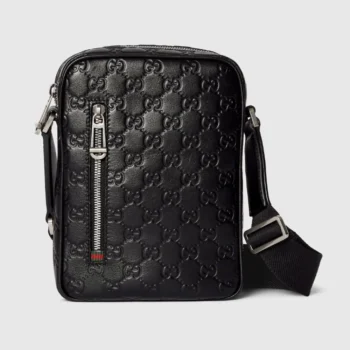 Gucci Men GG Emblem Small Crossbody Bag-Black 850238AAFOM