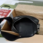 Gucci Men GG Emblem Small Crossbody Bag-Black 850238AAFOM - Image 11