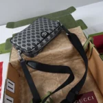 Gucci Men GG Small Crossbody Bag-Black 839155FAFUB