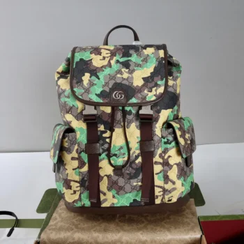 Gucci Unisex GG Large Backpack-Green ‎839110FAFHG9763