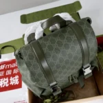Gucci Unisex GG Monogram Large Backpack-Dark Green 792080FAFAJ