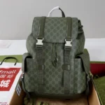 Gucci Unisex GG Monogram Large Backpack-Dark Green 792080FAFAJ