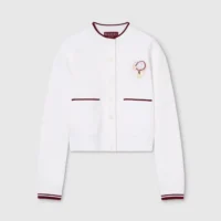 Gucci Women Cotton Jersey Cardigan With Embroidery 853419XJHMT