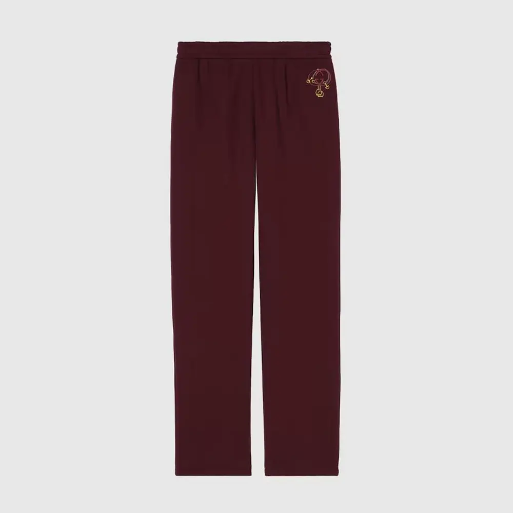 Gucci Women Cotton Jersey Leisure Pants With Embroidery 814179 (1) Gucci Women Cotton Jersey Leisure Pants With Embroidery 814179
