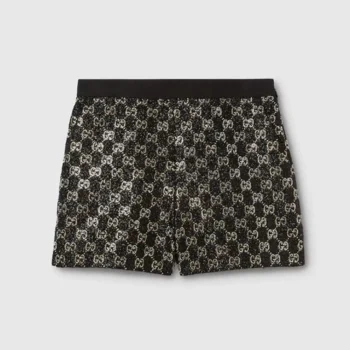 Gucci Women Embroidered Wool Tweed Lamé Shorts-Black 853382ZARWY