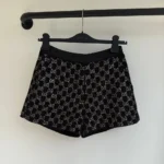 Gucci Women Embroidered Wool Tweed Lamé Shorts-Black 853382ZARWY