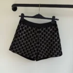 Gucci Women Embroidered Wool Tweed Lamé Shorts-Black 853382ZARWY
