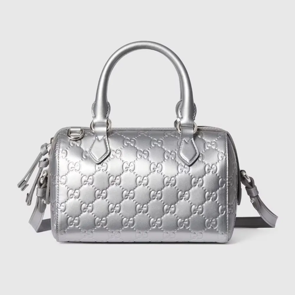 Gucci Women GG Emblem Small Boston Bag 848889FAFEW (1) Gucci Women GG Emblem Small Boston Bag 848889FAFEW