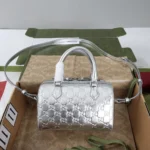 Gucci Women GG Emblem Small Boston Bag 848889FAFEW