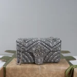 Gucci Women GG Marmont Crystals Small Shoulder Bag-Black ‎837280AAFTQ - Image 2