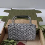 Gucci Women GG Marmont Crystals Small Shoulder Bag-Black ‎837280AAFTQ - Image 5