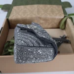 Gucci Women GG Marmont Crystals Small Shoulder Bag-Black ‎837280AAFTQ