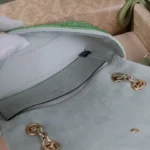 Gucci Women GG Marmont Crystals Small Shoulder Bag-Green ‎837280AAFTR